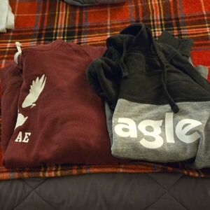2 Bundle OfAmerican Eagle Outfitters Maroon and Gray Hoodie